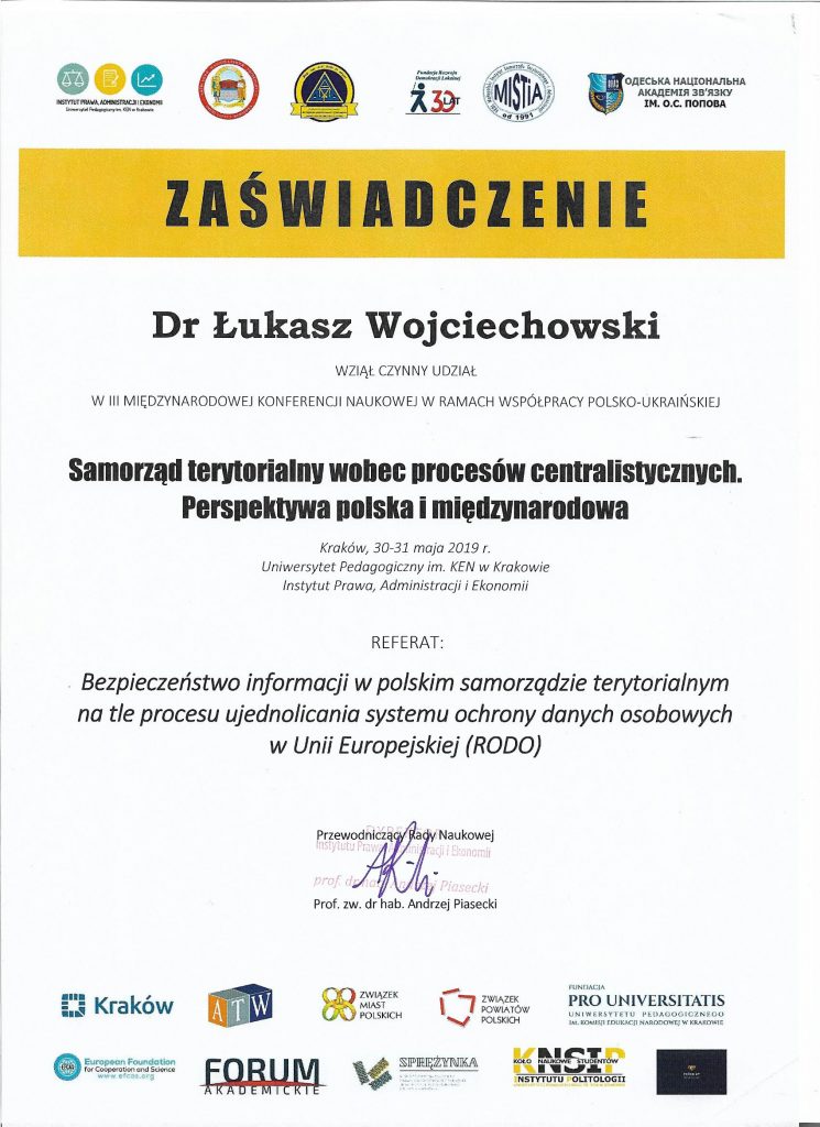 dr Lukasz Wojciechowski konferencja Kraków